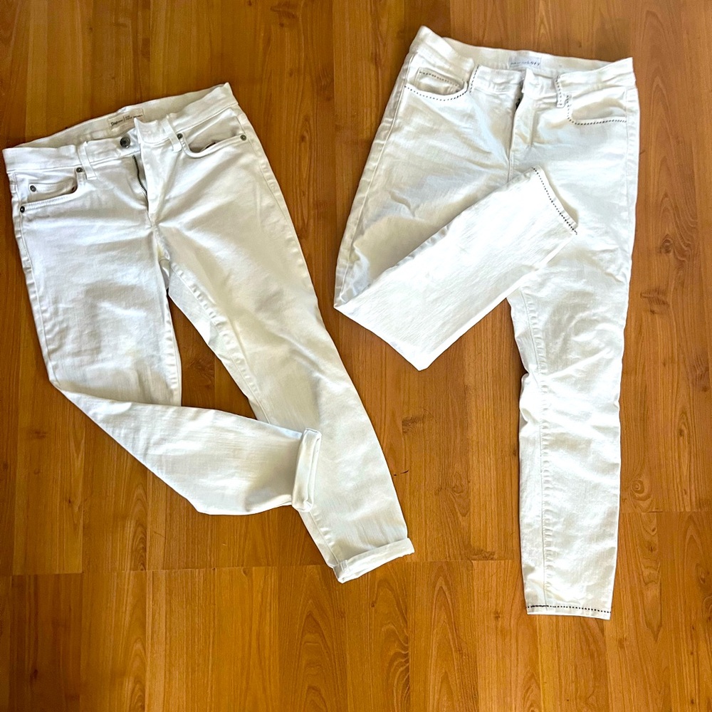 Gap and Loft white stretchy jeans